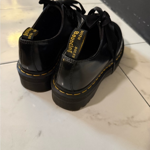 Dr. Martens Black Leather “Holly” Creepers with Black Ribbon Laces - Picture 8 of 9